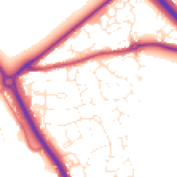 Daytime road noise heatmap for GL7 1AY