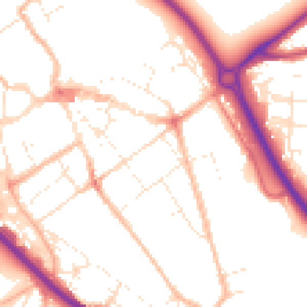 Daytime road noise heatmap for GL7 1BG
