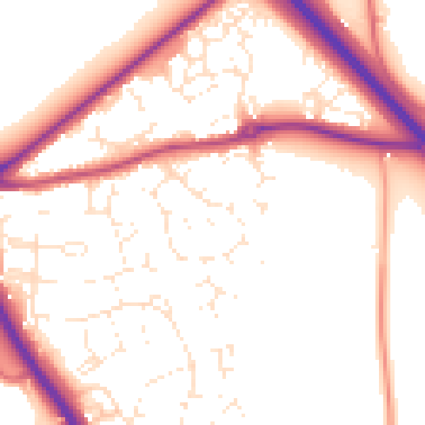 Daytime road noise heatmap for GL7 1BL