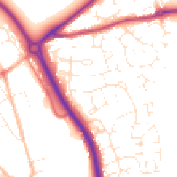 Daytime road noise heatmap for GL7 1BP