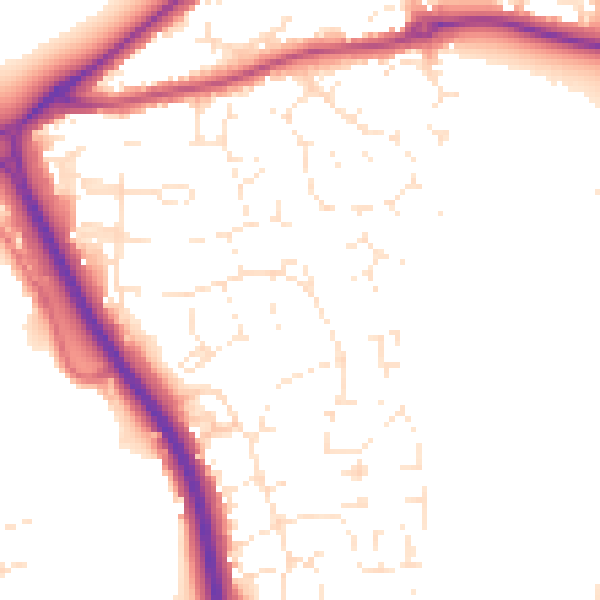 Daytime road noise heatmap for GL7 1DA