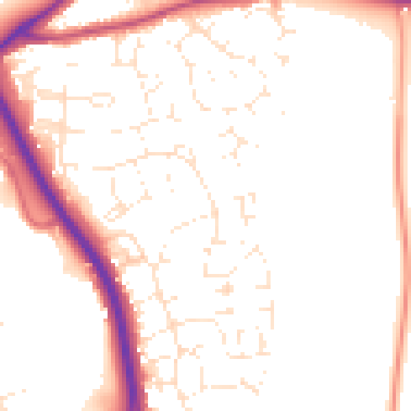 Daytime road noise heatmap for GL7 1DD