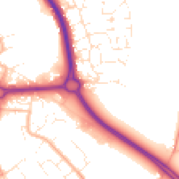 Daytime road noise heatmap for GL7 1GL