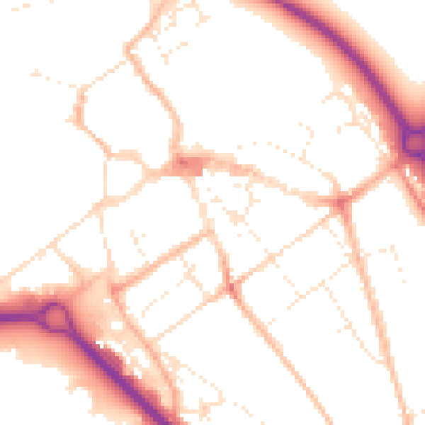 Daytime road noise heatmap for GL7 1HY