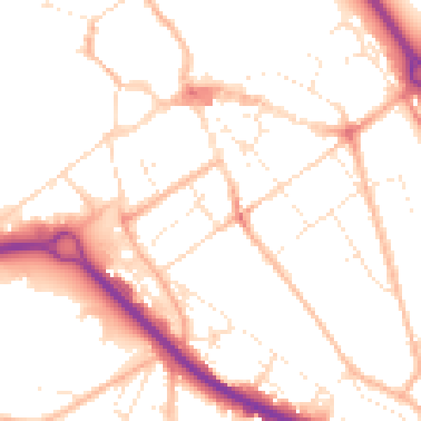 Daytime road noise heatmap for GL7 1RD