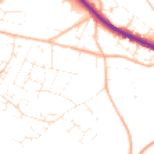 Daytime road noise heatmap for GL7 1SS