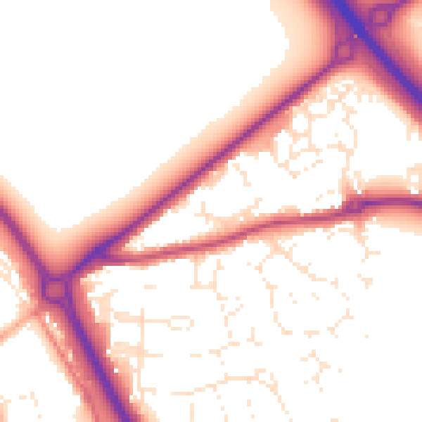 Daytime road noise heatmap for GL7 1TA