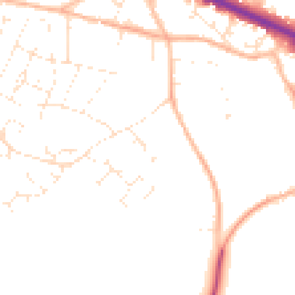 Daytime road noise heatmap for GL7 1UG