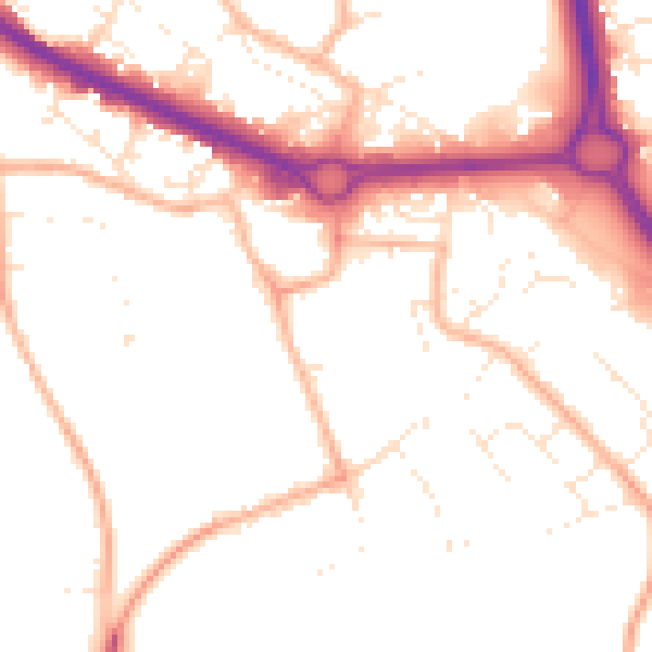 Daytime road noise heatmap for GL7 1ZD