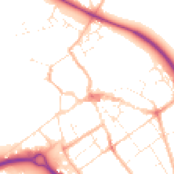 Daytime road noise heatmap for GL7 2AE