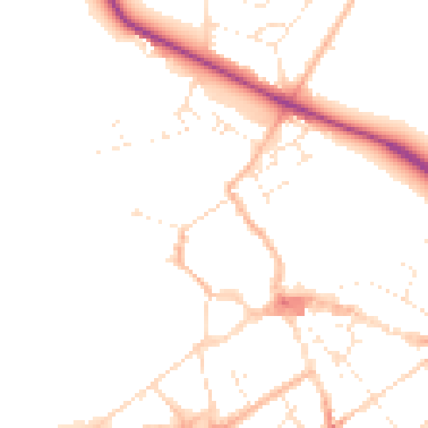 Daytime road noise heatmap for GL7 2BA