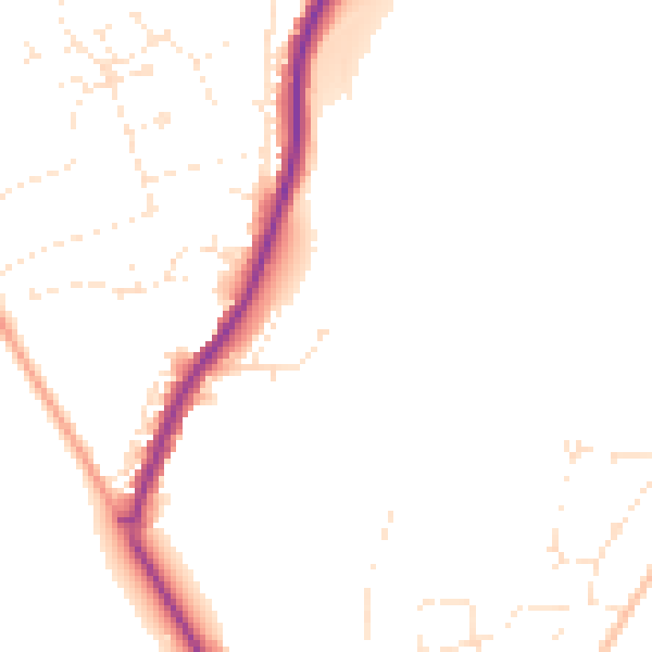 Daytime road noise heatmap for GL7 2BE