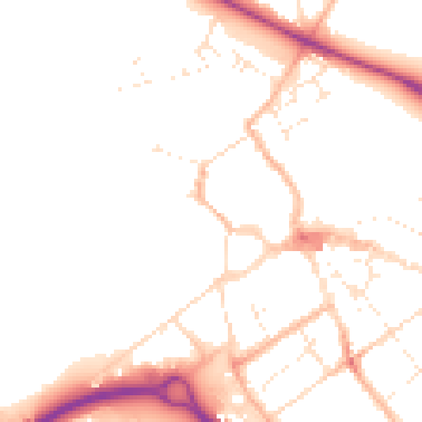 Daytime road noise heatmap for GL7 2BP