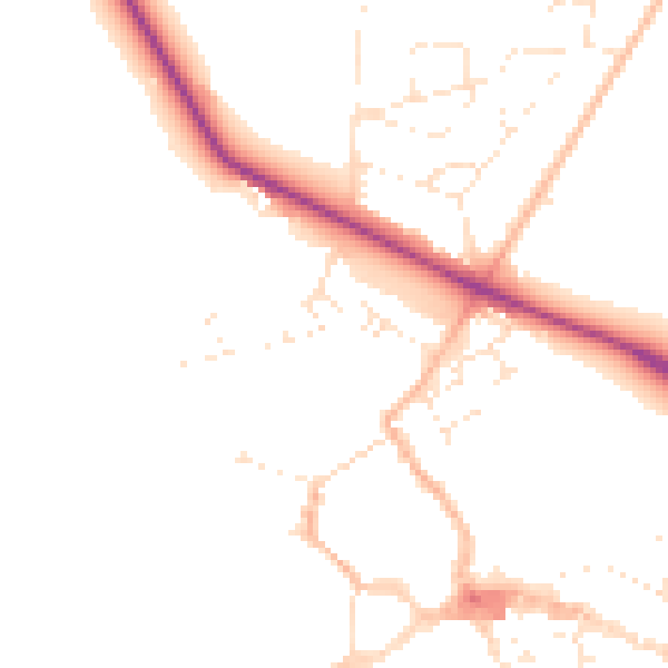 Daytime road noise heatmap for GL7 2DH