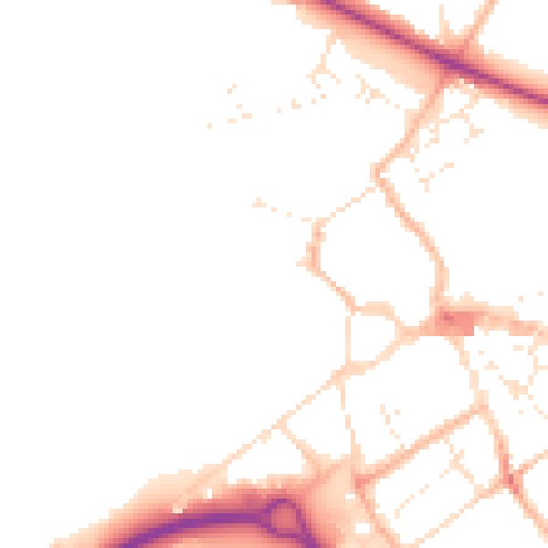 Daytime road noise heatmap for GL7 2EF