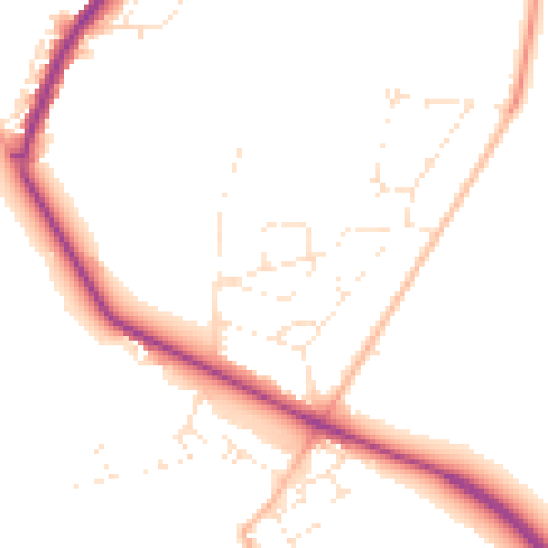 Daytime road noise heatmap for GL7 2EZ