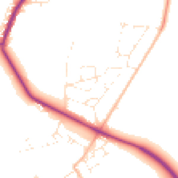 Daytime road noise heatmap for GL7 2HA