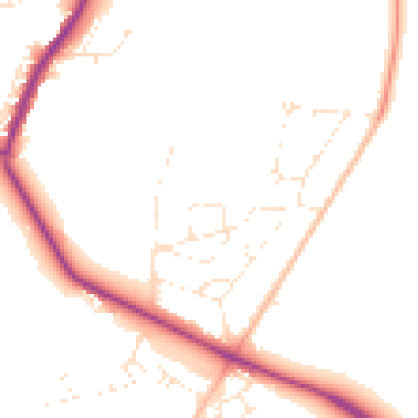 Daytime road noise heatmap for GL7 2HB