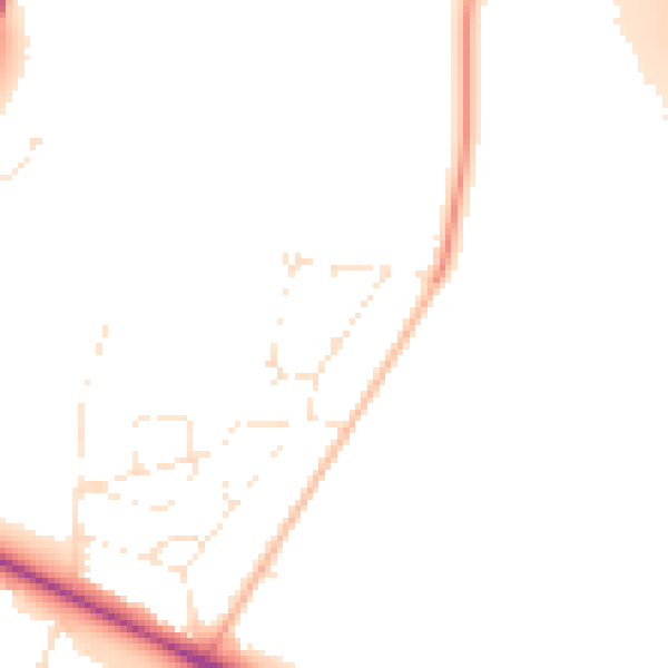Daytime road noise heatmap for GL7 2HE