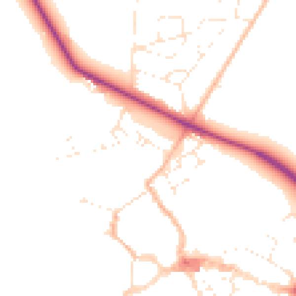 Daytime road noise heatmap for GL7 2HL