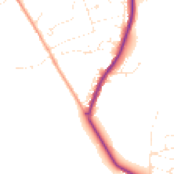 Daytime road noise heatmap for GL7 2HT