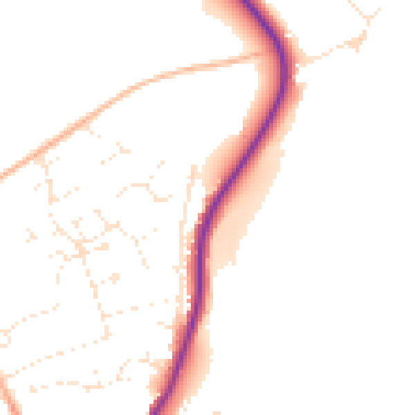 Daytime road noise heatmap for GL7 2JF