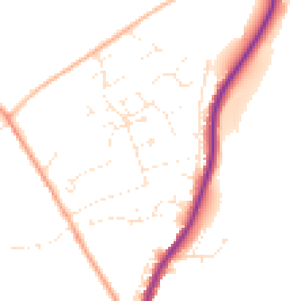 Daytime road noise heatmap for GL7 2JH