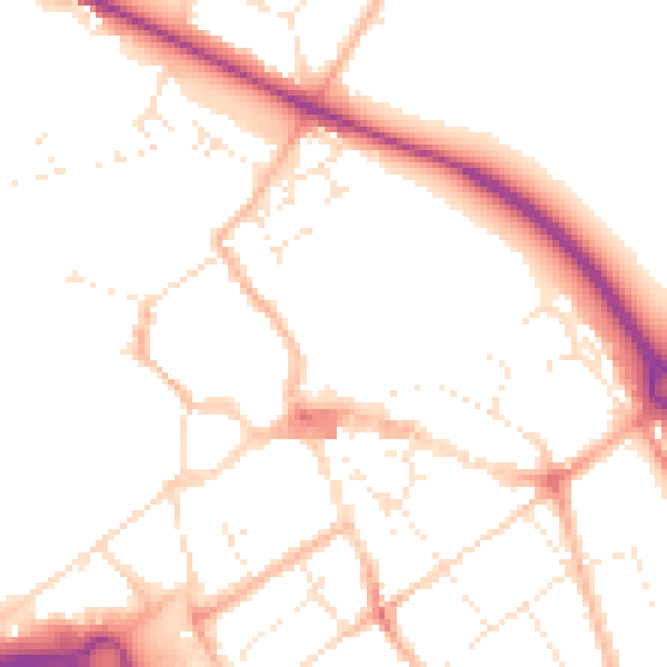 Daytime road noise heatmap for GL7 2QU