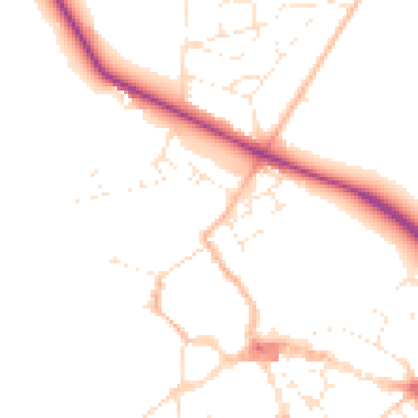 Daytime road noise heatmap for GL7 2SA