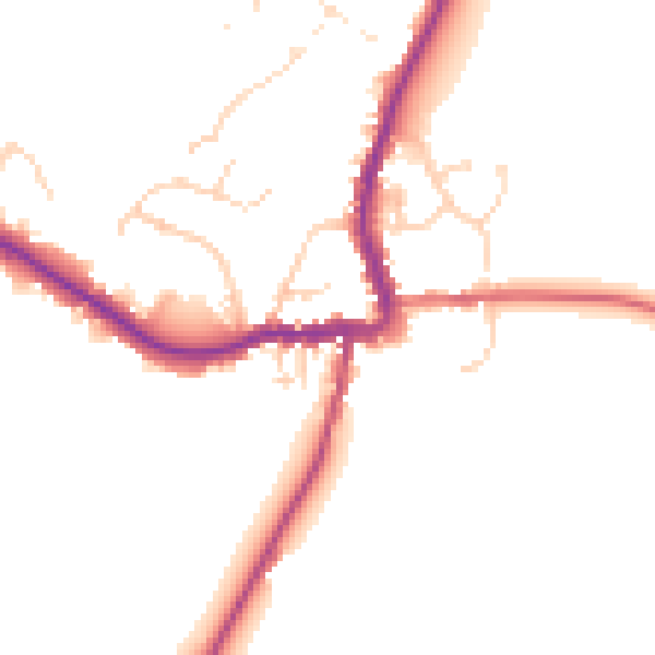 Daytime road noise heatmap for GL7 3AE