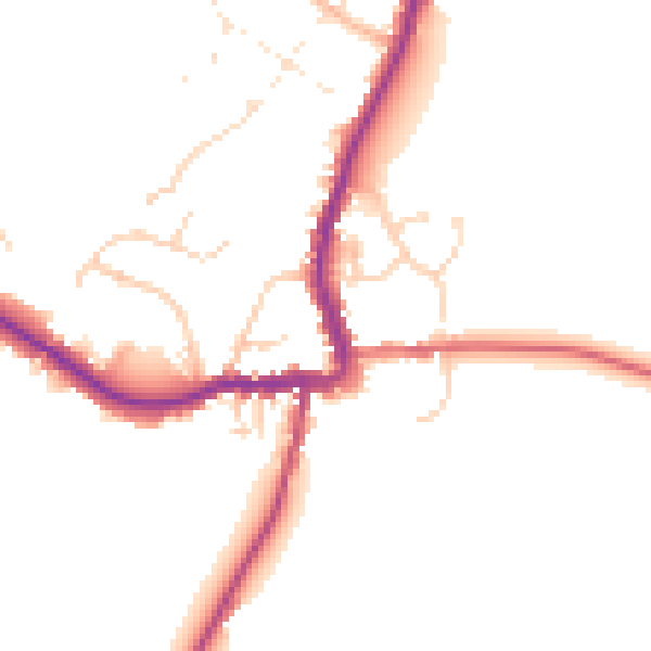 Daytime road noise heatmap for GL7 3AP