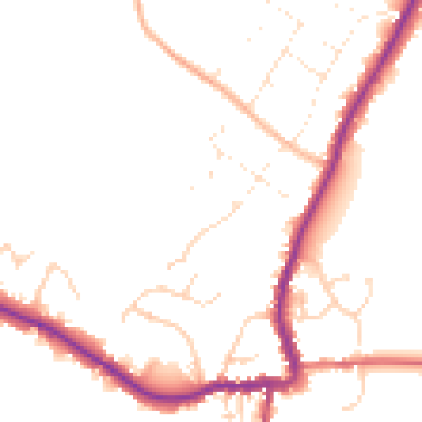 Daytime road noise heatmap for GL7 3BG