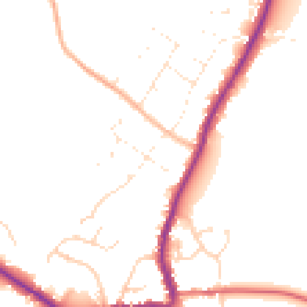 Daytime road noise heatmap for GL7 3BH