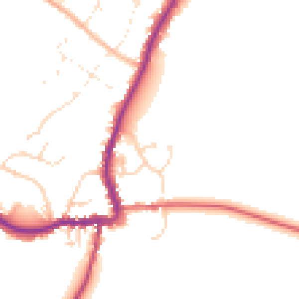 Daytime road noise heatmap for GL7 3DB