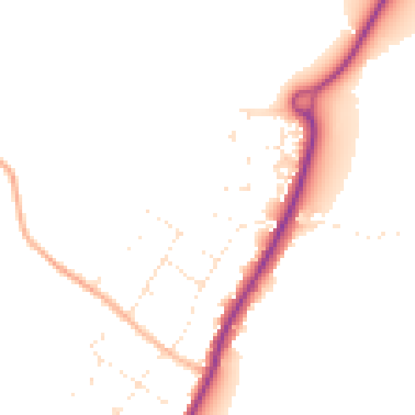 Daytime road noise heatmap for GL7 3DD