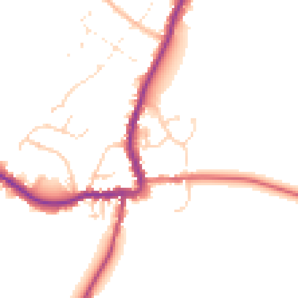Daytime road noise heatmap for GL7 3DE