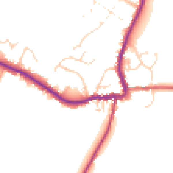 Daytime road noise heatmap for GL7 3DG