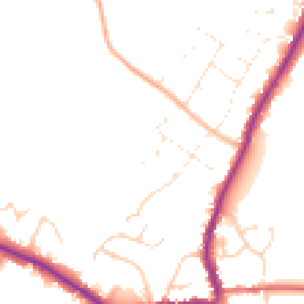 Daytime road noise heatmap for GL7 3EG