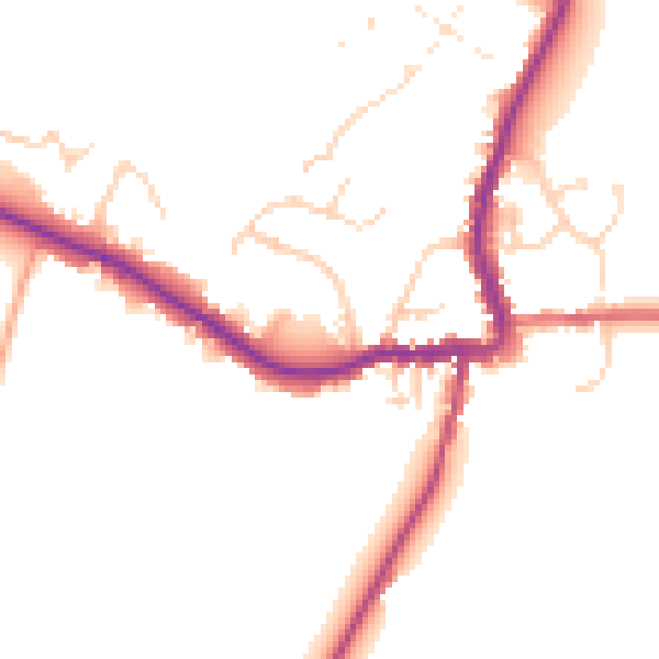 Daytime road noise heatmap for GL7 3FB