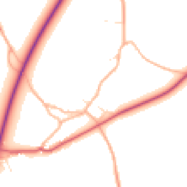 Daytime road noise heatmap for GL7 3HY