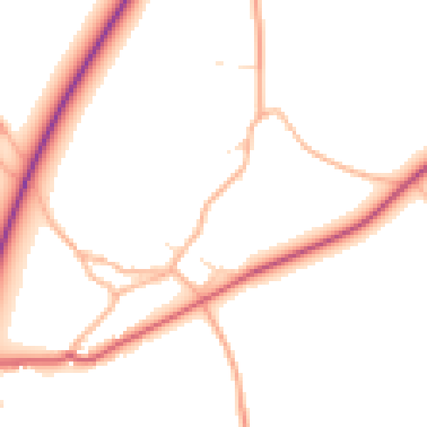 Daytime road noise heatmap for GL7 3JJ