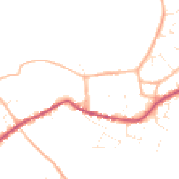 Daytime road noise heatmap for GL7 4AD