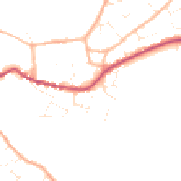 Daytime road noise heatmap for GL7 4AN