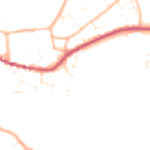 Daytime road noise heatmap for GL7 4AP