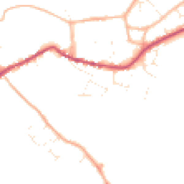Daytime road noise heatmap for GL7 4BE