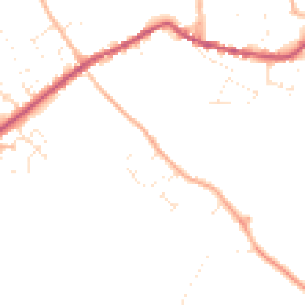 Daytime road noise heatmap for GL7 4DD