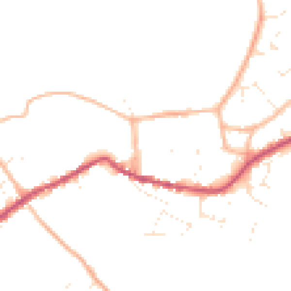 Daytime road noise heatmap for GL7 4DJ