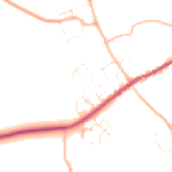 Daytime road noise heatmap for GL7 4FJ