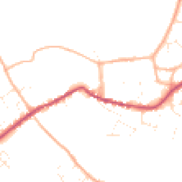 Daytime road noise heatmap for GL7 4FN