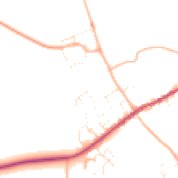 Daytime road noise heatmap for GL7 4FS